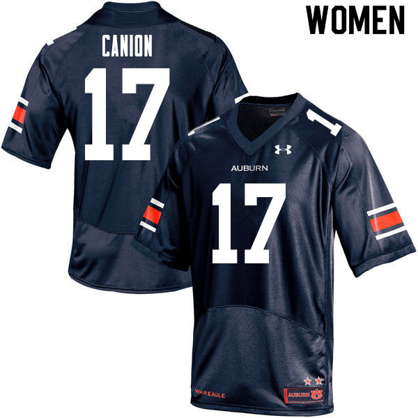 Women #17 Elijah Canion Auburn Tigers College Football Jerseys Sale-Navy